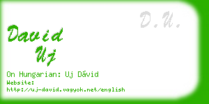 david uj business card